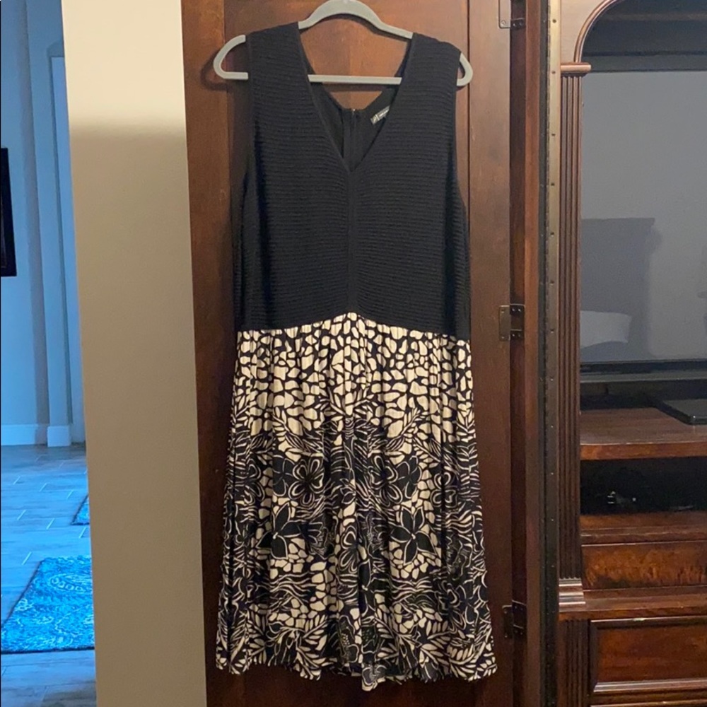Adrianna Papell Black/Tan Dress